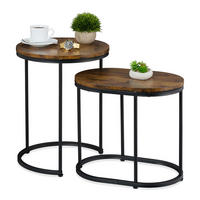 SATZTISCH-SET 2-tlg. - Multicolor, Holzwerkstoff/Kunststoff (40/40/51cm) - Relaxdays