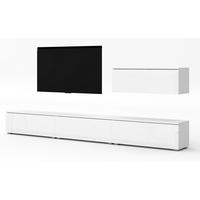 WOHNWAND Loriano IV Weiß Matt Hochglanz 300/70,5/32 cm – Hängend und Stehend - Weiß, Holzwerkstoff/Kunststoff (300/70.5/32cm) - AX Living