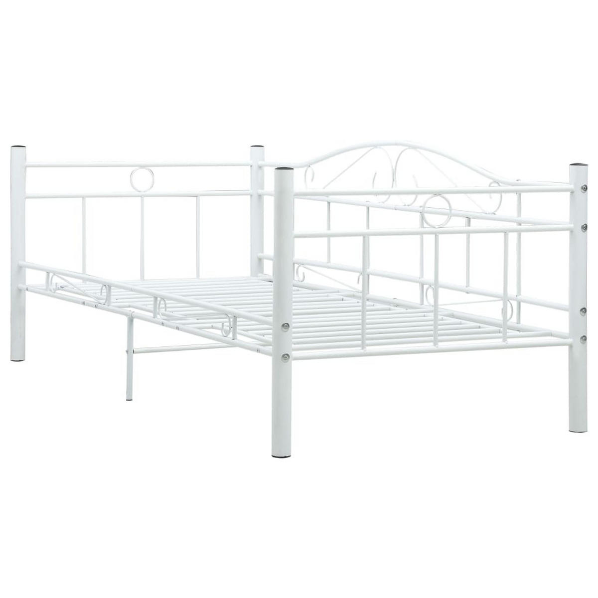 TAGESBETT-RAHMEN Weiß Metall 90×200 cm - Weiß, Metall (97/74.5/206cm) - furnicato