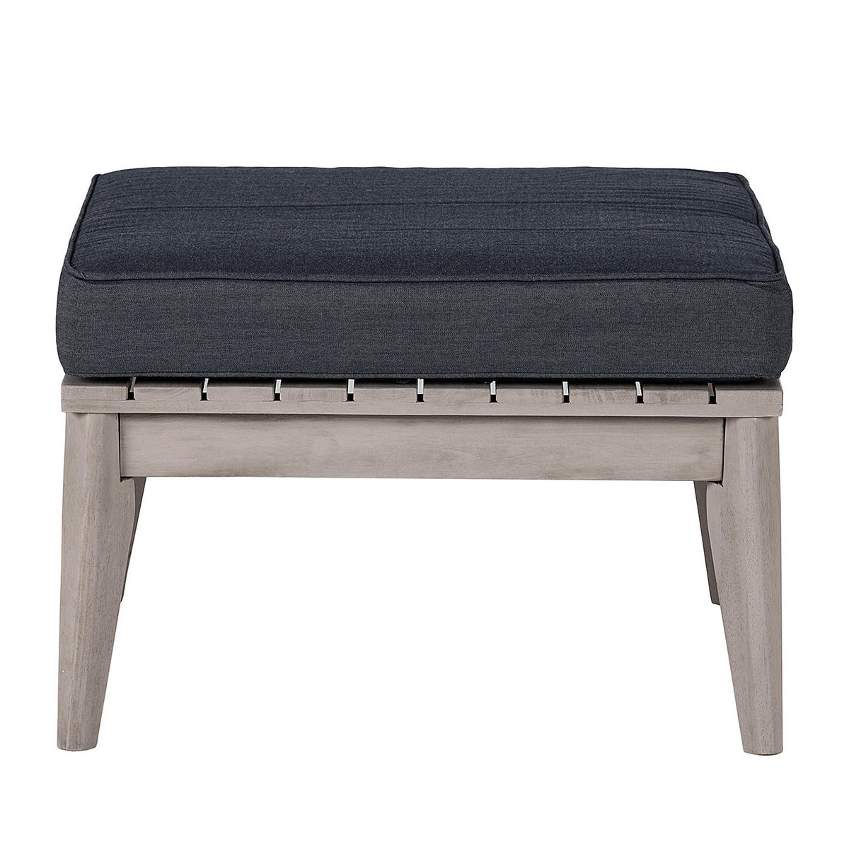 LOUNGEHOCKER - Webstoff / Akazie massiv - Anthrazit / Grau - Anthrazit/Braun, Holz/Textil (62/62cm) - home24