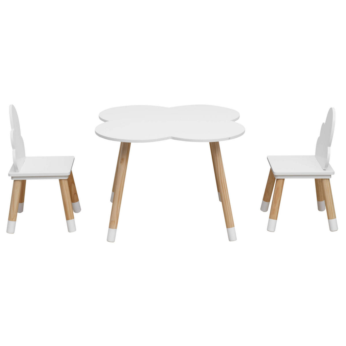KINDERTISCH MIT 2 STÜHLEN Weiß 60/60/44 cm - Weiß, Holzwerkstoff (60/44/60cm) - Mobili Rebecca