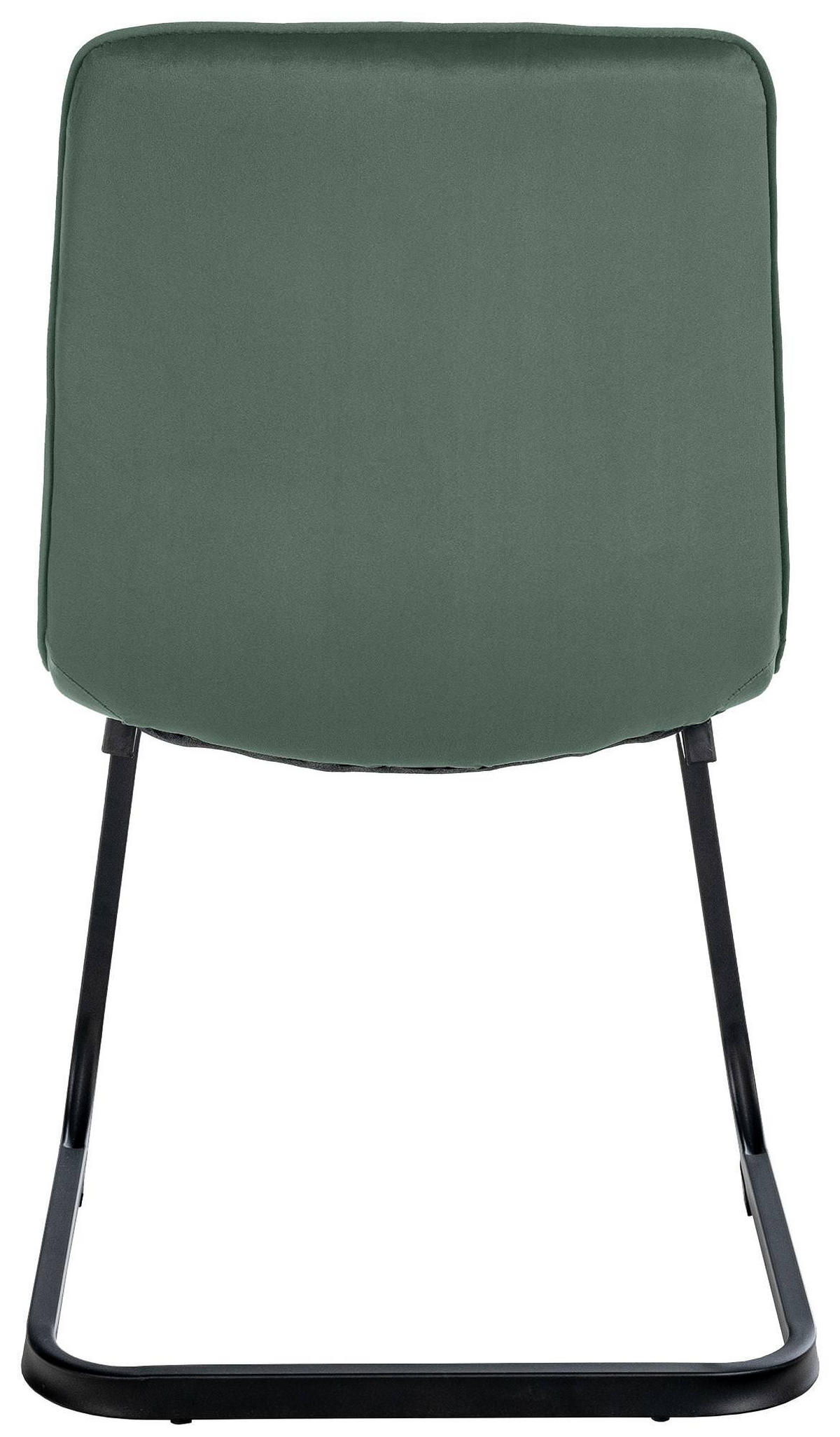 SCHWINGSTUHL 2er Set Samt dunkelgrün - Dunkelgrün/Schwarz, Textil/Metall (47/87/58cm) - CLP