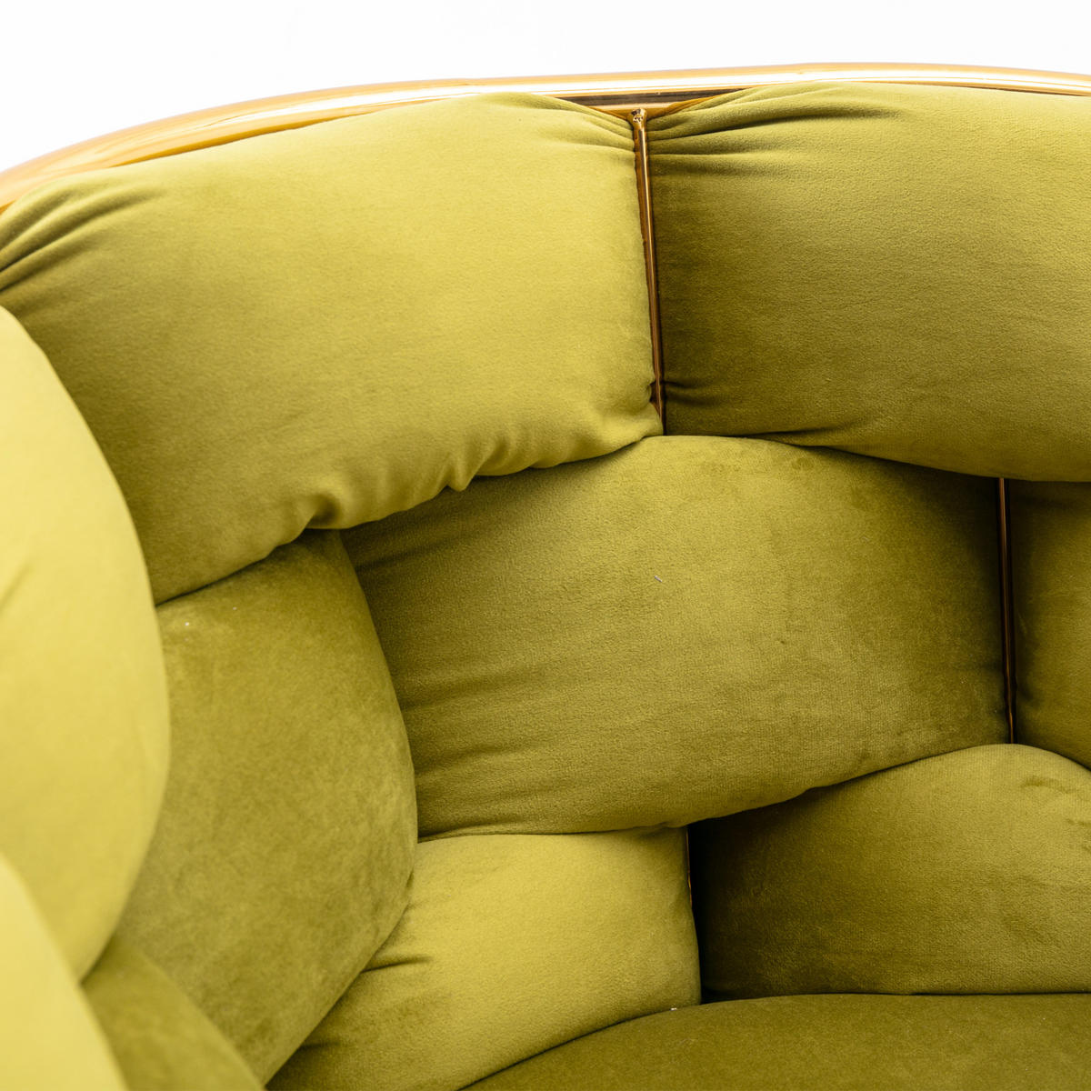 SESSEL Samt Olivgrün mit Metallgestell für Schlafzimmer, Wohnzimmer, Esszimmer - Olivgrün, Textil/Metall (73/75/56cm) - WISHDOR