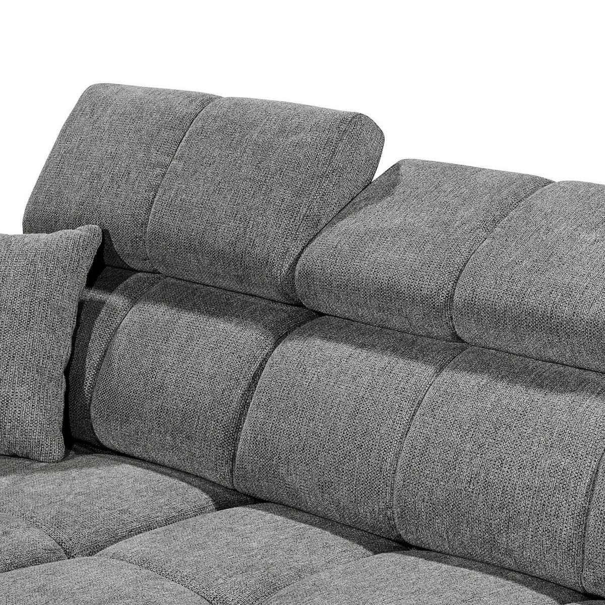 ECKSOFA mit Longchair - Kopfstütze verstellbar, Schlaffunktion, Bettkasten - Anthrazit/Schwarz, Kunststoff/Textil (268/172cm) - home24
