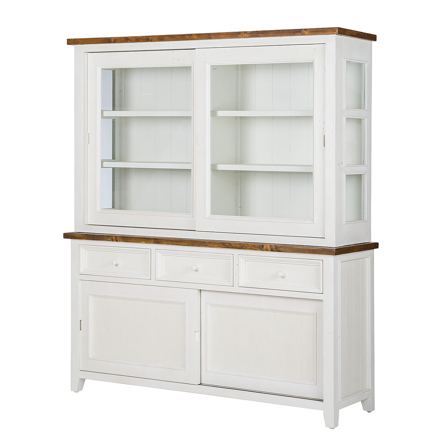 BUFFET - Kiefer massiv - Weiß, Holz (180/200/50cm) - home24