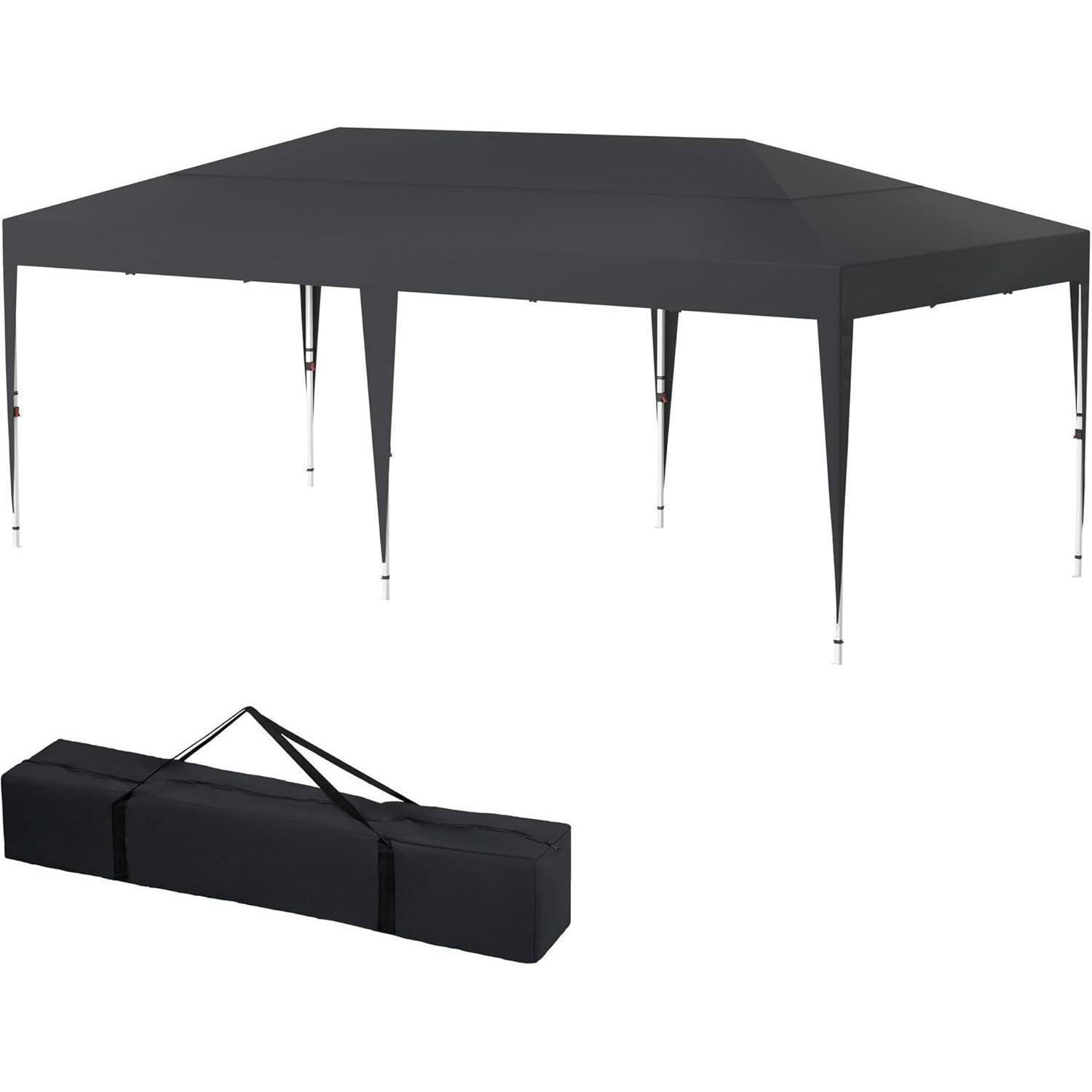 FALTPAVILLON 3x6m Wasserdicht Sonnenschutz Schwarz - Schwarz, Textil (300/265/600cm)