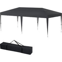 FALTPAVILLON 3x6m Wasserdicht Sonnenschutz Schwarz - Schwarz, Textil (300/265/600cm)