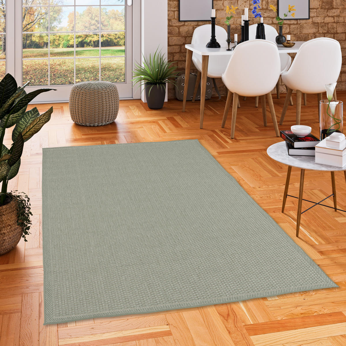 IN & OUTDOOR TEPPICH FLACHGEWEBE MARBELLA UNI - Grün, Textil (80/150cm) - Pergamon