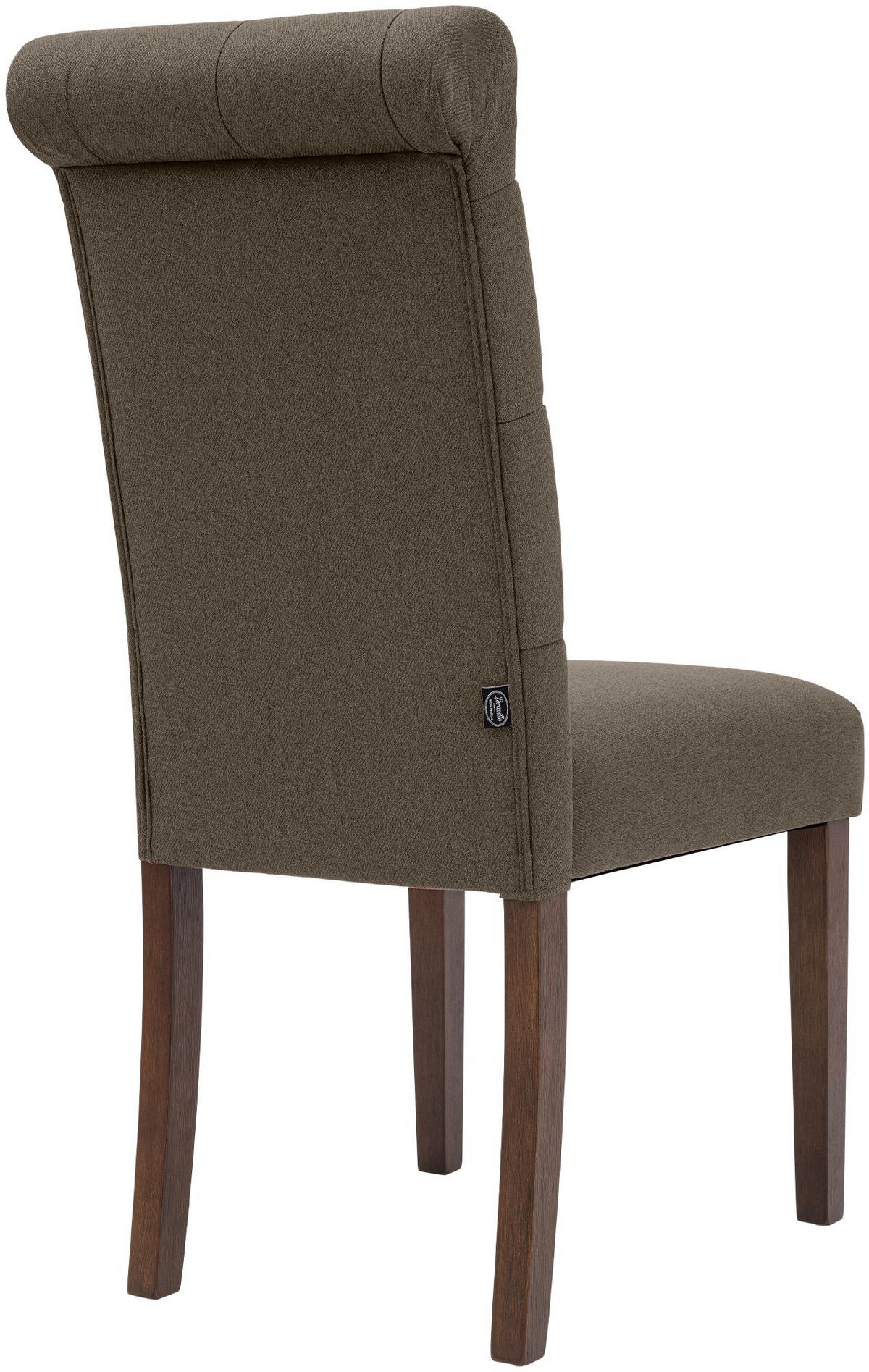 STUHL Stoff taupe - Taupe/Walnussfarben, Holz/Textil (45/98/63cm) - CLP