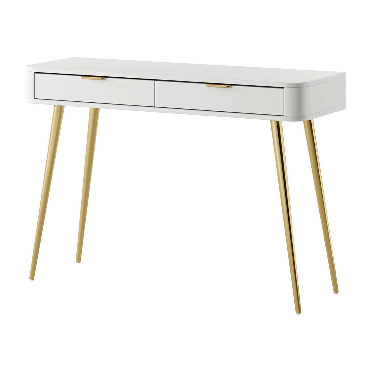 TOALETKA Oval bílá 112 cm - bílá/zlatá, kov/kompozitní dřevo (112.1/77.9/38cm) - Selsey