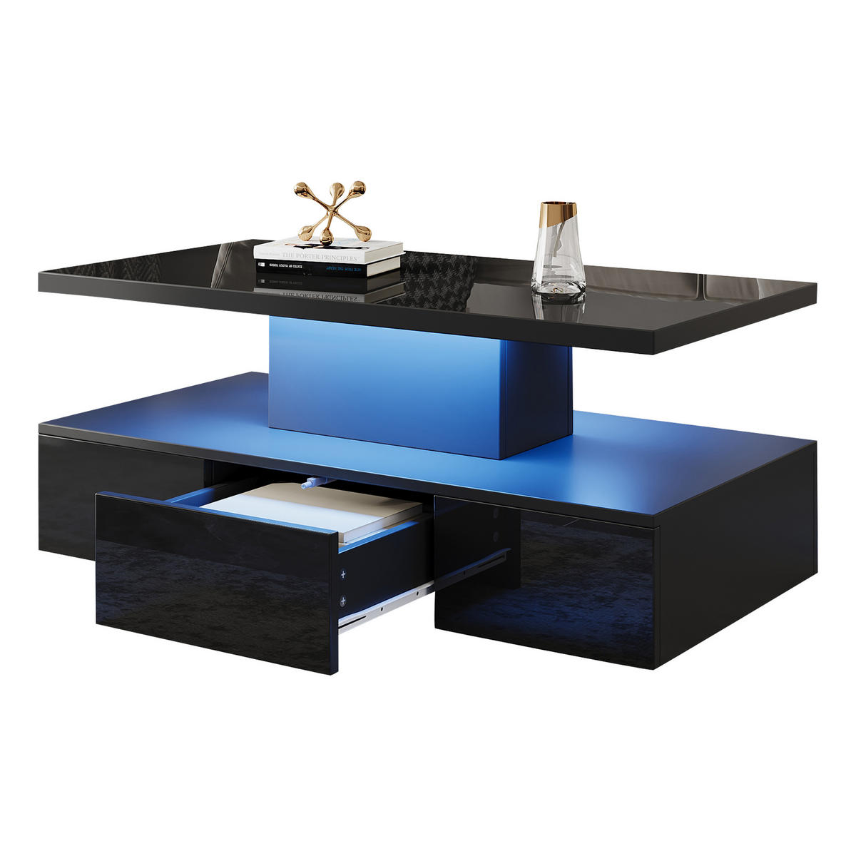 COUCHTISCH DE-054 Schwarz - Schwarz, Holzwerkstoff (50/100/39cm) - ComfortXL