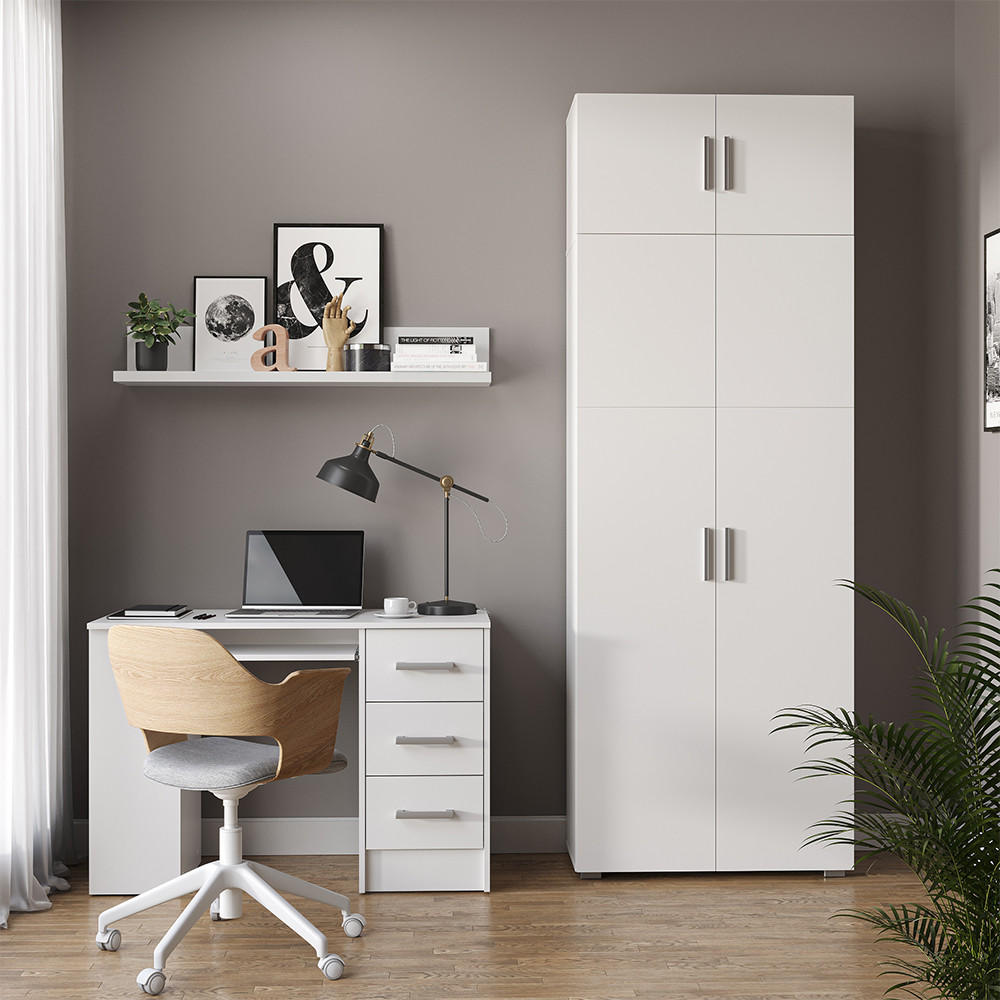 AKTENSCHRANK Frank Weiß 80 x 182.4 cm mit Schrankaufsatz - Weiß, Holzwerkstoff (80/182.4/37cm) - Vicco