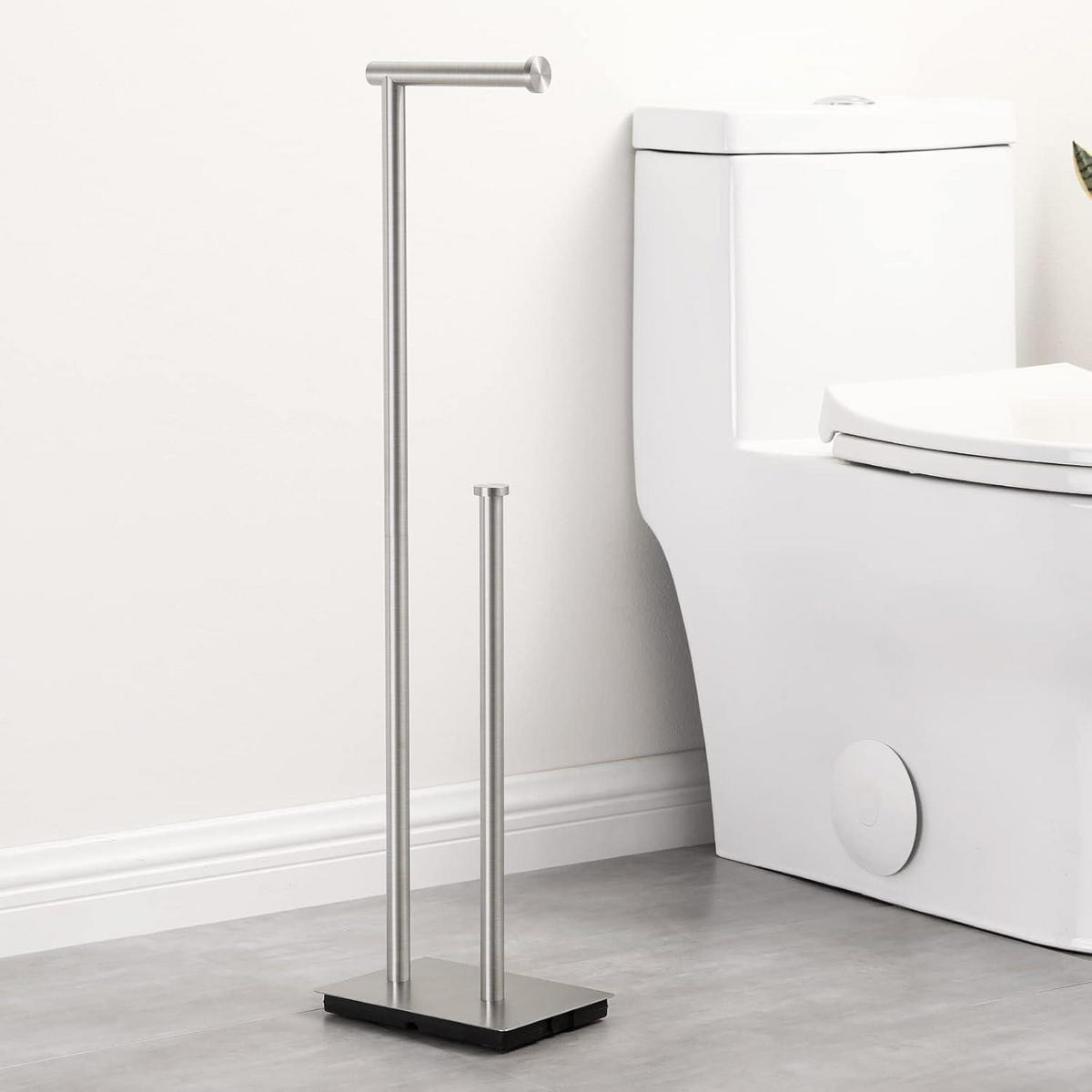 TOILETTENPAPIERHALTER Edelstahl, Wandmontage, 1-armig, H80×L120×B70 mm, 1-teilig - Silberfarben, Metall (7/8/12cm) - LUXUSKOLLEKTION
