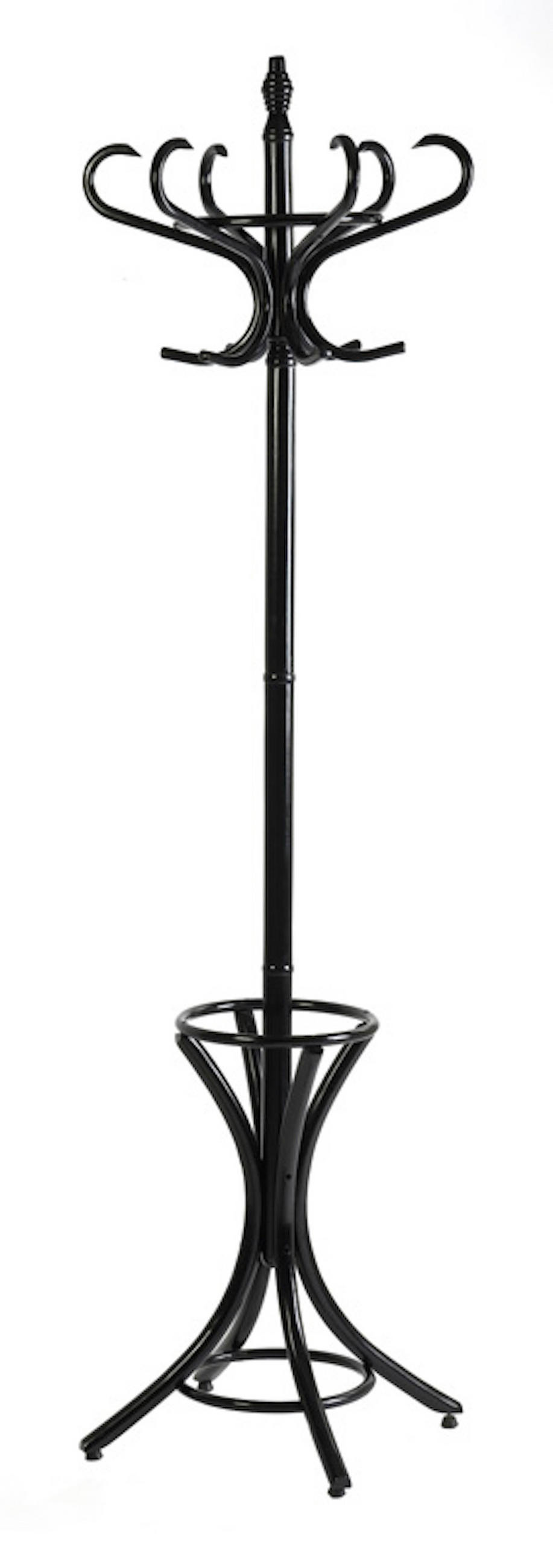 GARDEROBE Aus Holz Höhe 185 cm Drehbare Krone & 12 Haken Schwarz - Schwarz, Metall (55/180/55cm) - PROREGAL