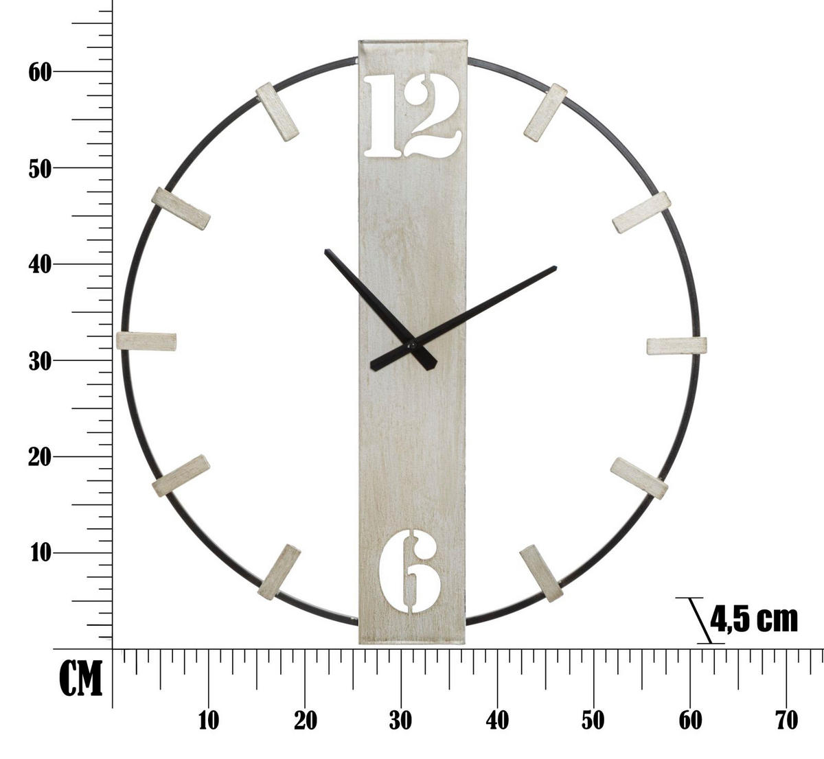 WANDUHR Metall Silvery 61/61/4,5 cm - Weiß, Metall (61/4.5/61cm) - Mauro Ferretti