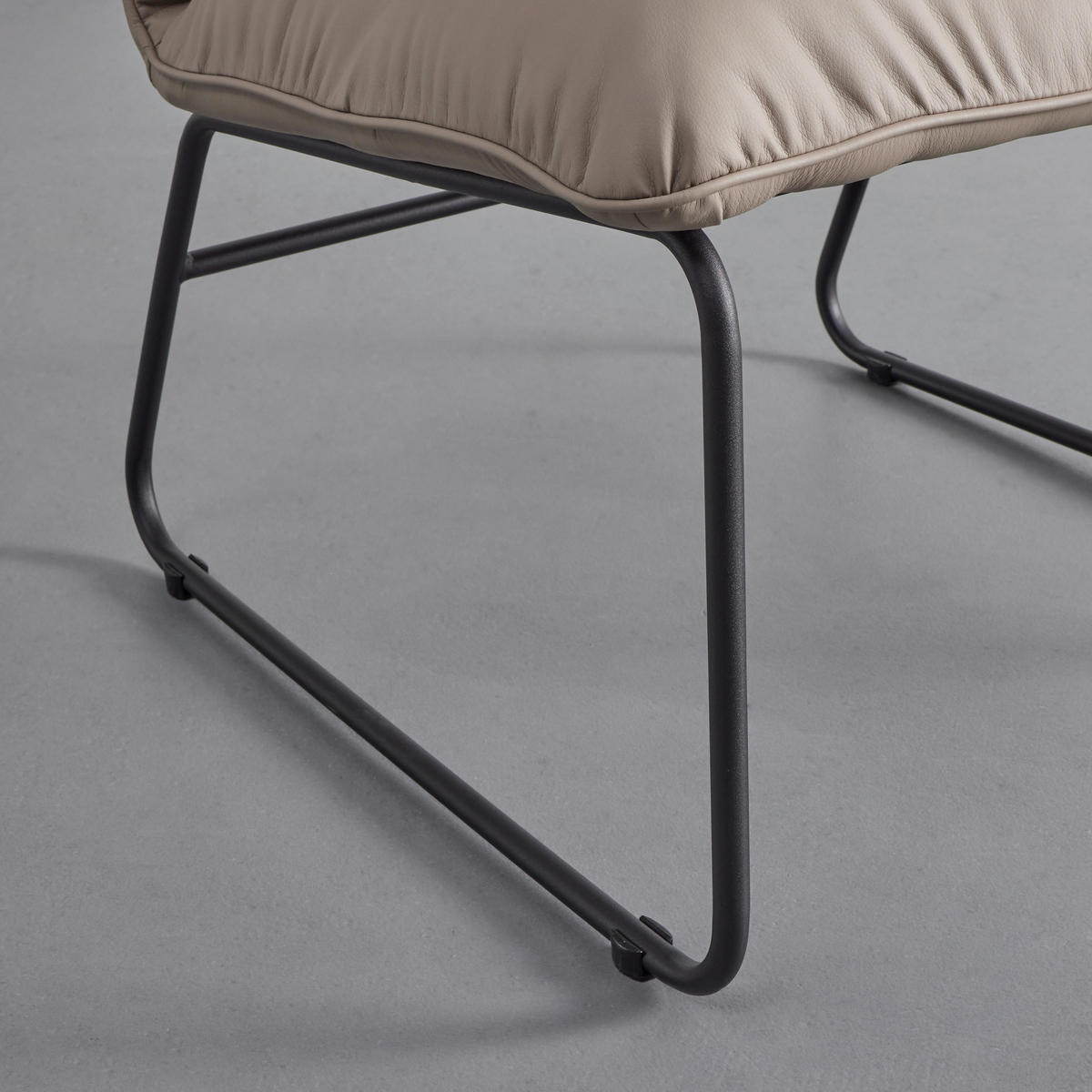 SESSEL Eleina Taupe Lederlook - Taupe, Metall (82/71/70cm)