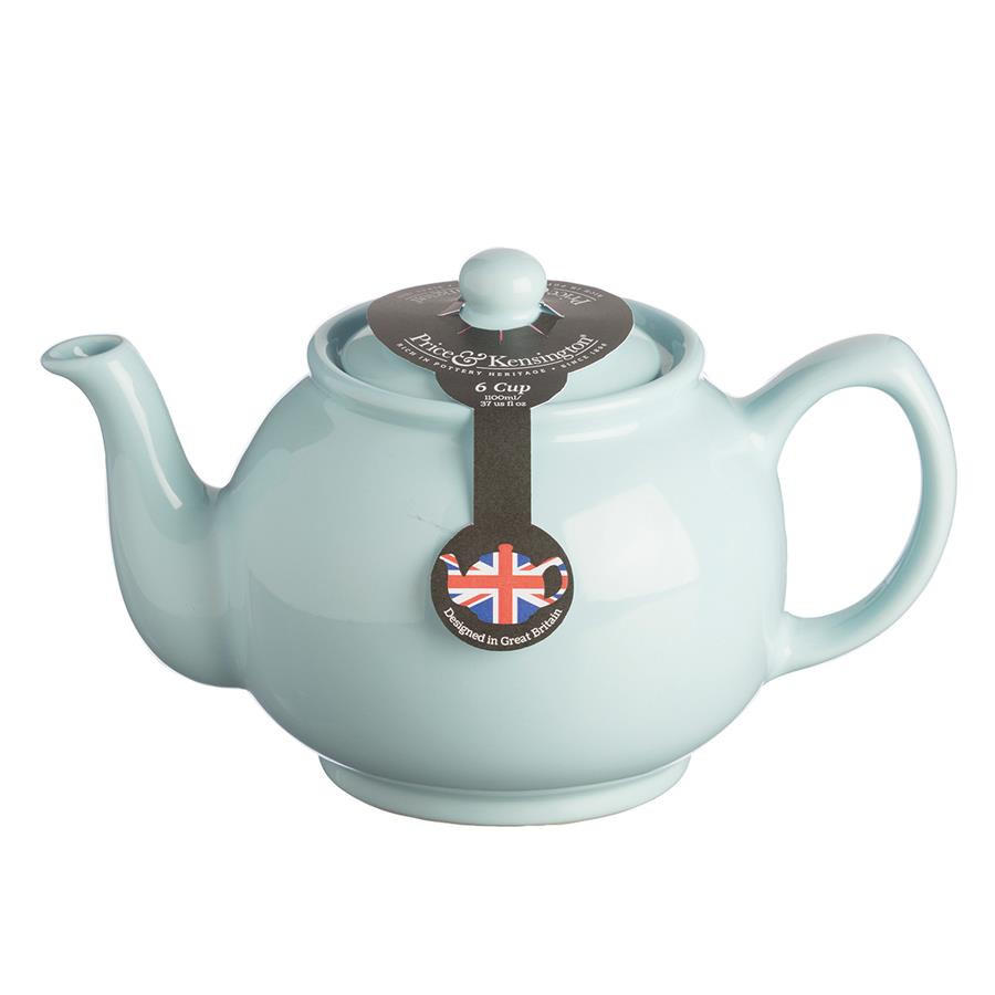 TEEKANNE 1100 ml Steingut pastell blau, für 6 Tassen - Multicolor, Keramik (1.1L) - Price & Kensington