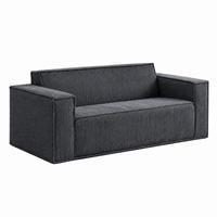 SOFA 2-Sitzer mit 65 cm Sitztiefe Cord Grau - Grau, Kunststoff (178/70/86cm) - Meubliv