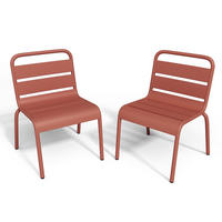 GARTENSTUHL - 43cm x 39cm - Stahl - terracotta - POPAYAN - Braun, Metall (43/55.5/39cm) - Vente-Unique