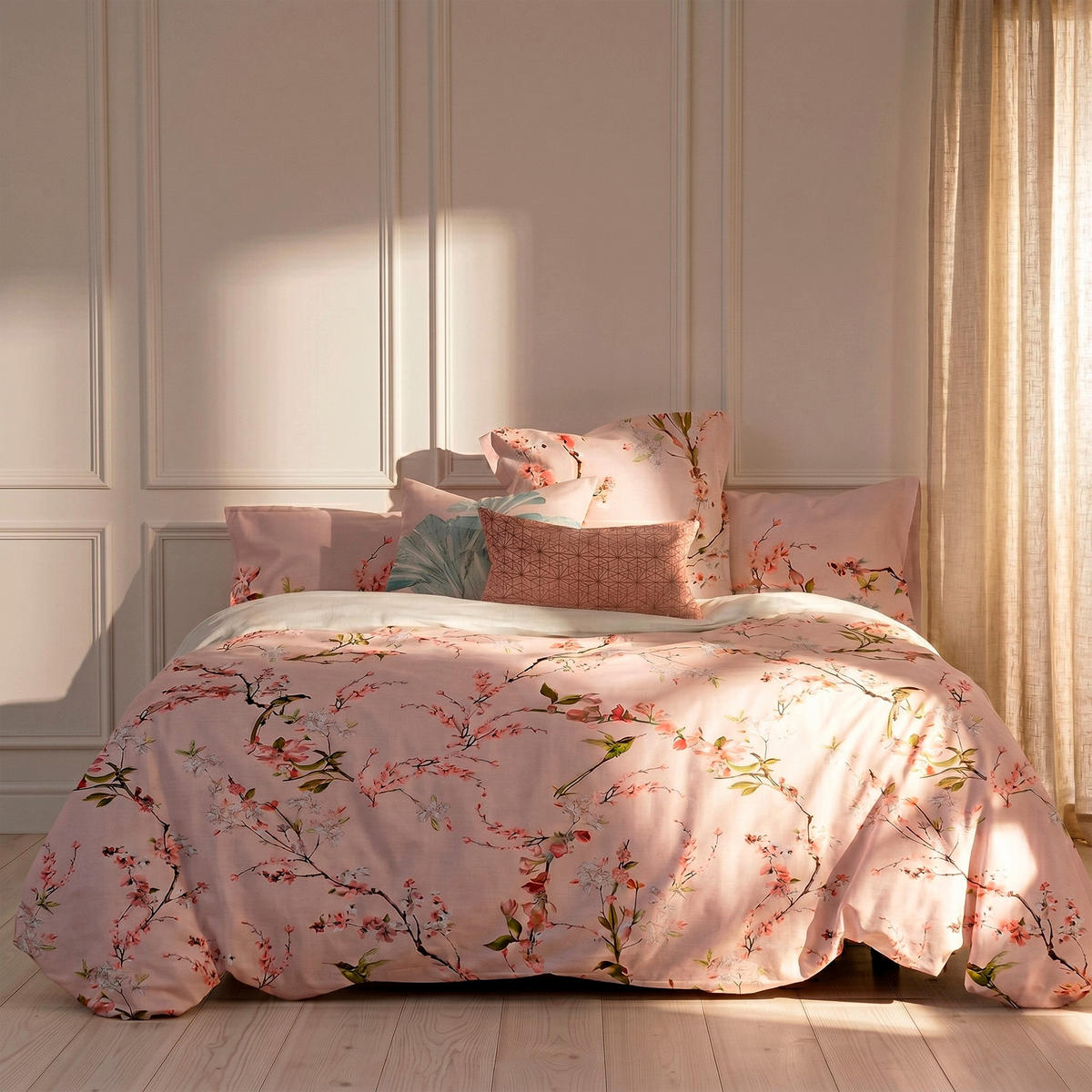 BETTBEZUG Chinoiserie rose 240x220 cm (Übergrösse) - Multicolor, Textil (240/220cm) - Happy Friday