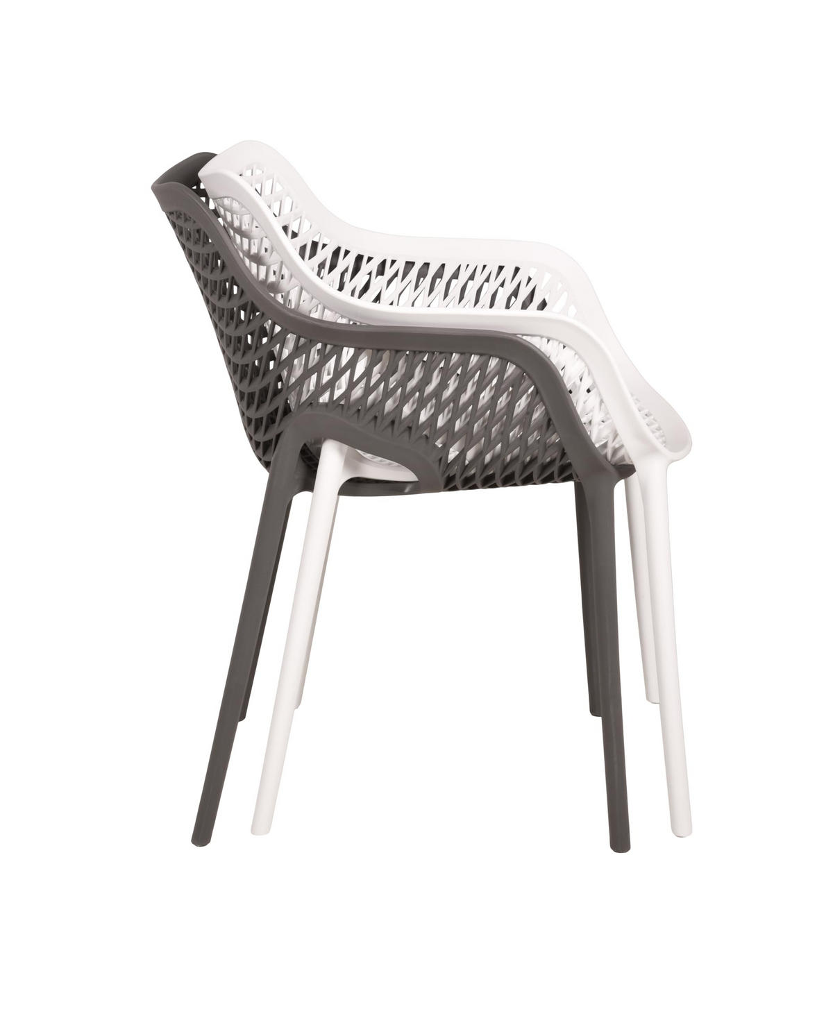 GARTENSTUHL 2er Set Nils weiß Gartenstühle - Weiß, Kunststoff (53/82/60cm) - DELUKE