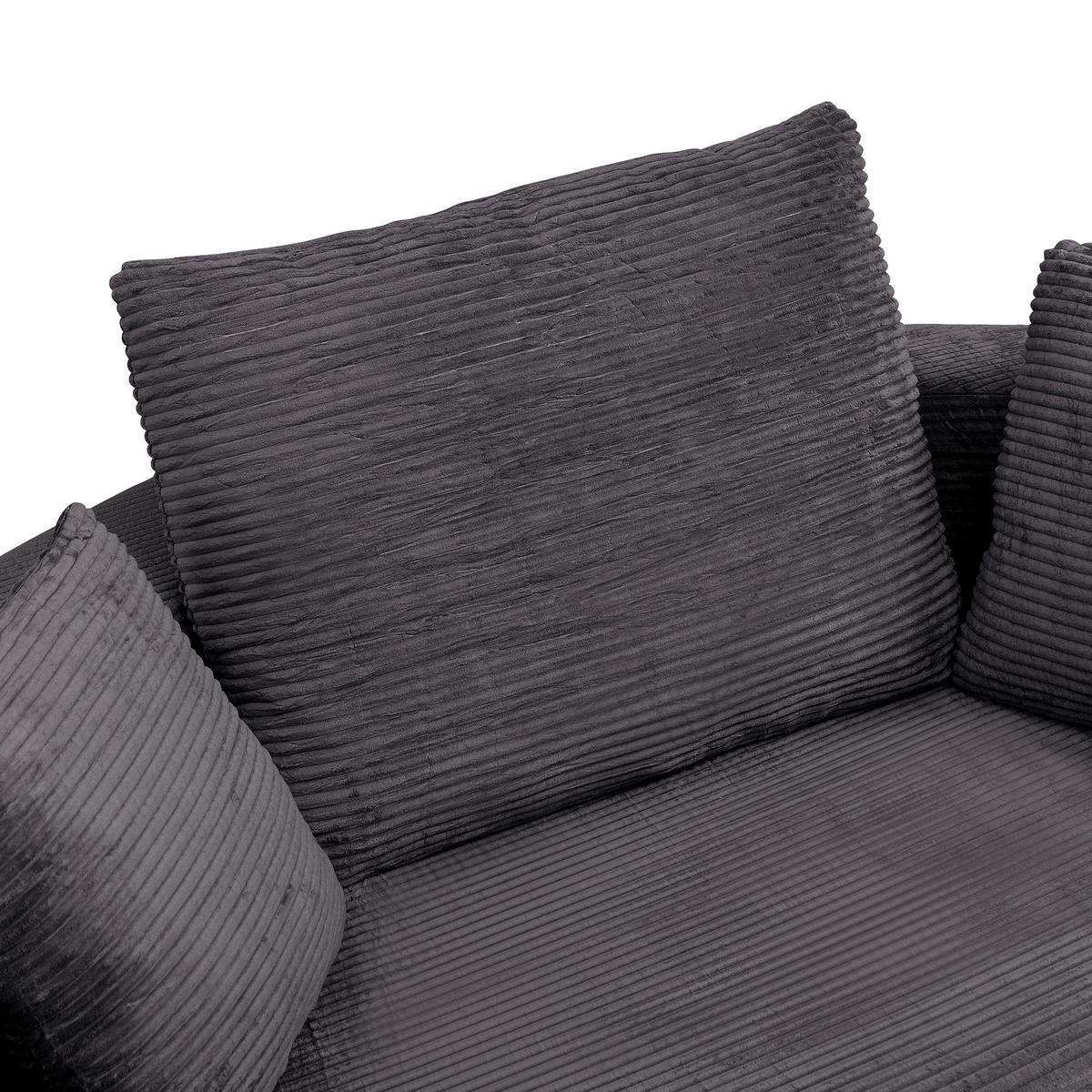 SCHLAFSOFA DE-33440 ovales Klappsofa-Bett mit 3 Kissen Schwarz - Schwarz, Textil (173/40/176cm) - ComfortXL
