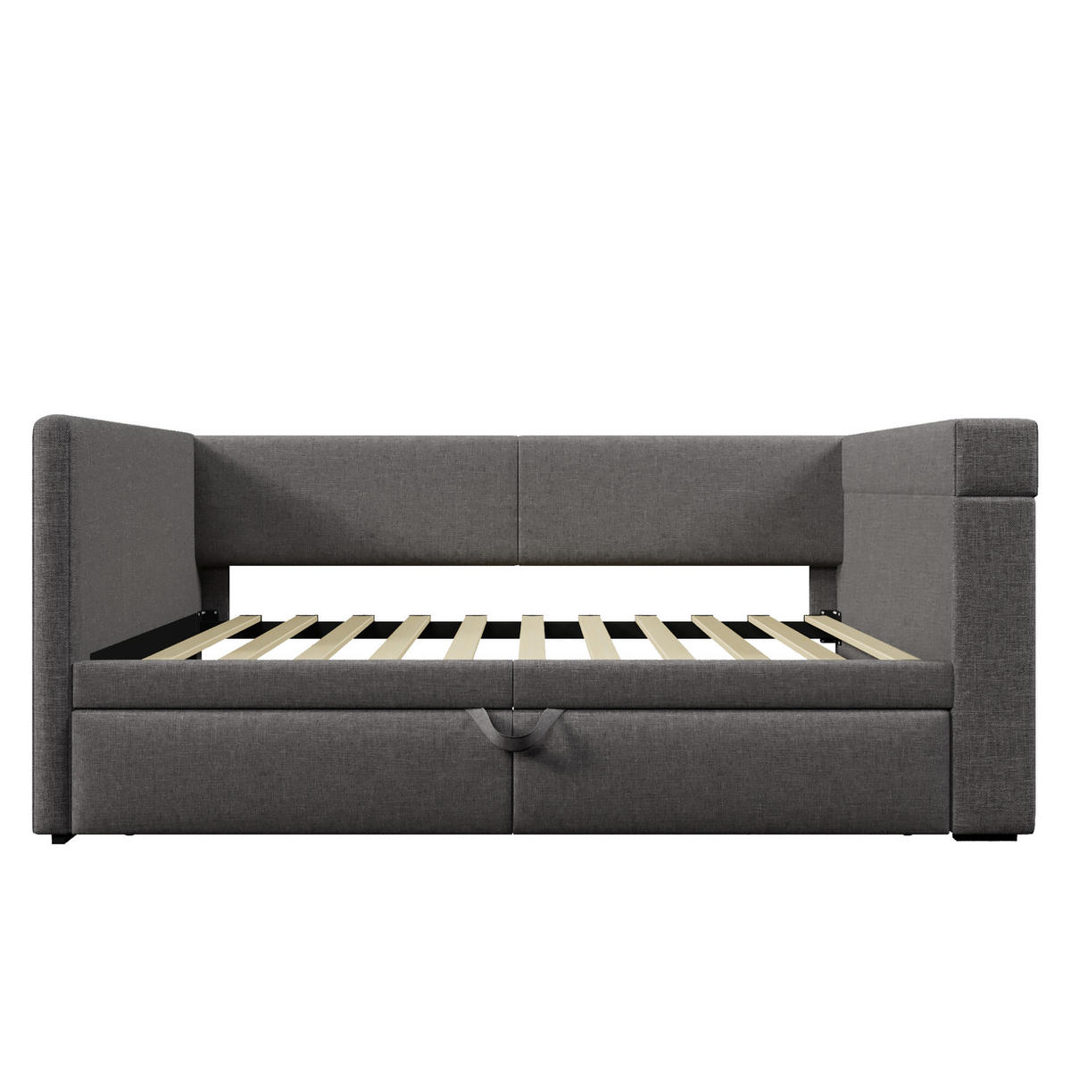 AUSZIEHBETT 90/180x200 cm Grau mit USB- und Type-C-Anschlüssen - Grau, Textil (90/200cm) - Flora Grace