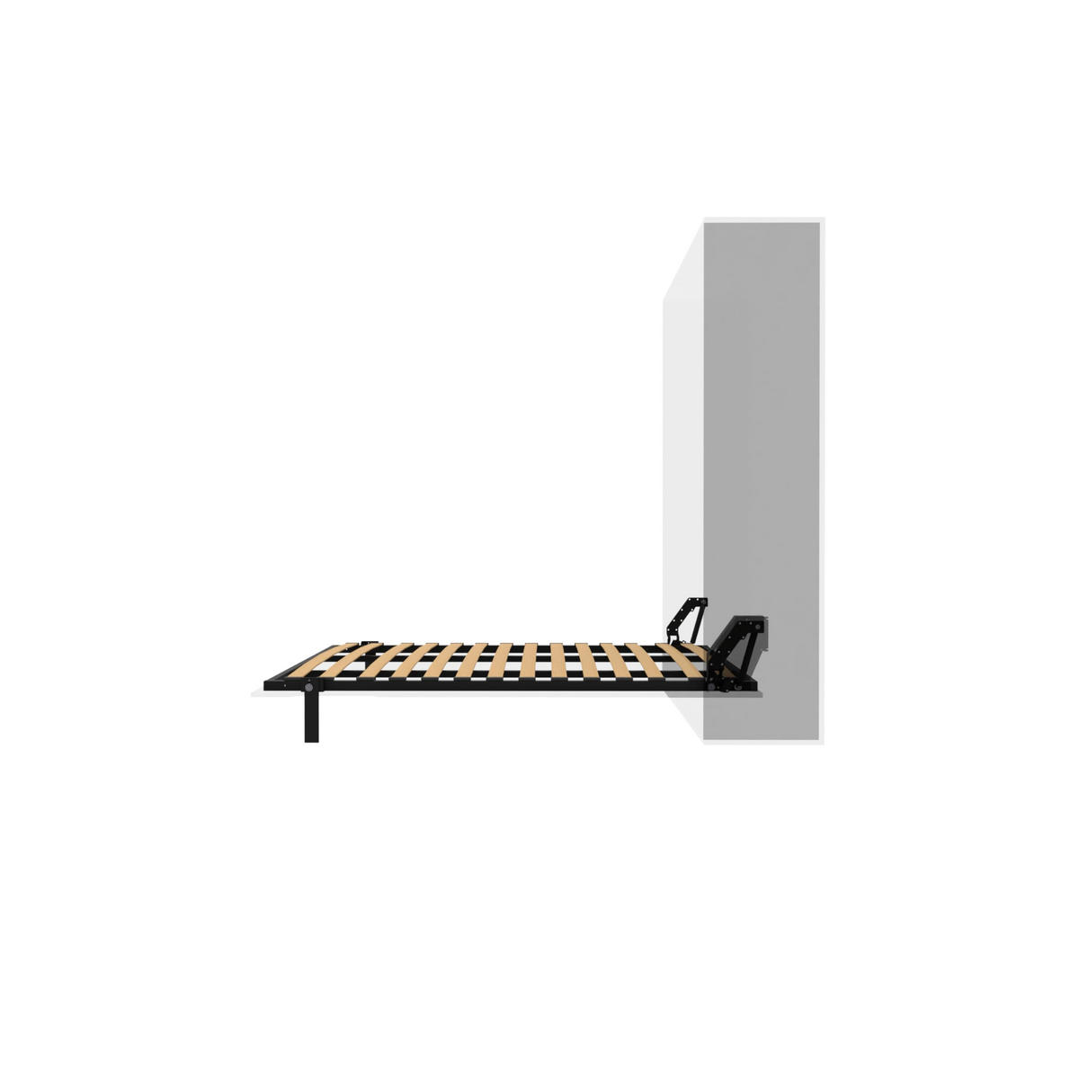 SCHRANKBETT Morphy Einbaubares 140x190 Vertikal - Weiß, Holz/Metall (140/190cm) - WallBedKing