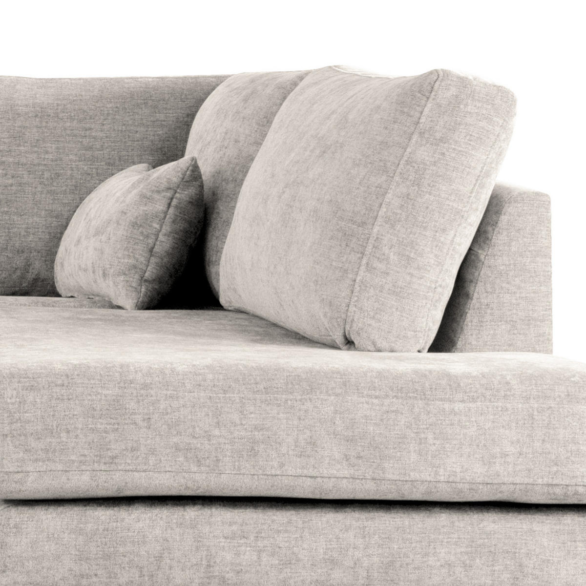 WOHNLANDSCHAFT mit Longchair - Eichefarben/Grau, Eichenholz/Textil (371/81/219cm) - home24