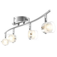 LED DECKENLEUCHTE Ester Aluminium Klar - Silberfarben, Glas (63/12/15cm) - Esto