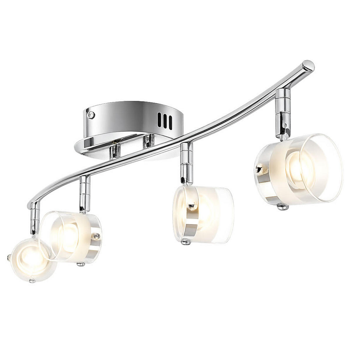 LED DECKENLEUCHTE Ester Aluminium Klar - Silberfarben, Glas (63/12/15cm) - Esto