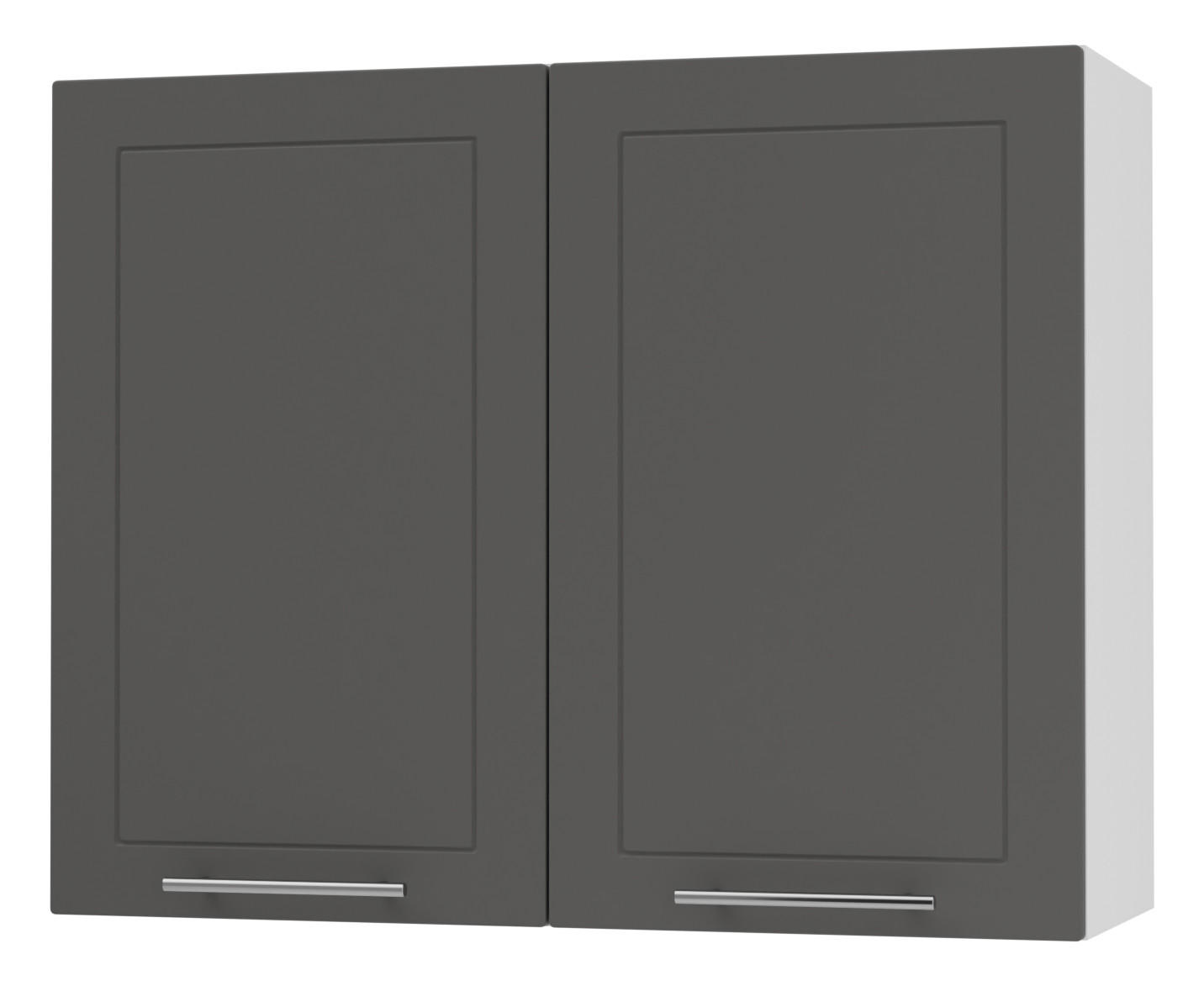 KÜCHENHÄNGESCHRANK Kvantum W3/80 Graphit Matt / Weiß Matt 80 / 32,5 / 72cm - Graphitfarben/Weiß, Holz/Holzwerkstoff (80/72/32.5cm) - Feldmann-Wohnen