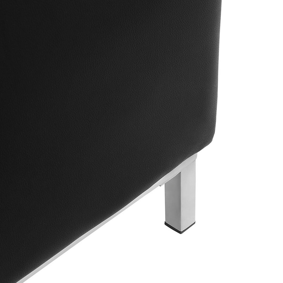 OTTOMANE Oslo 71/95/46 cm - Schwarz, Leder (95/46/71cm) - Beliani