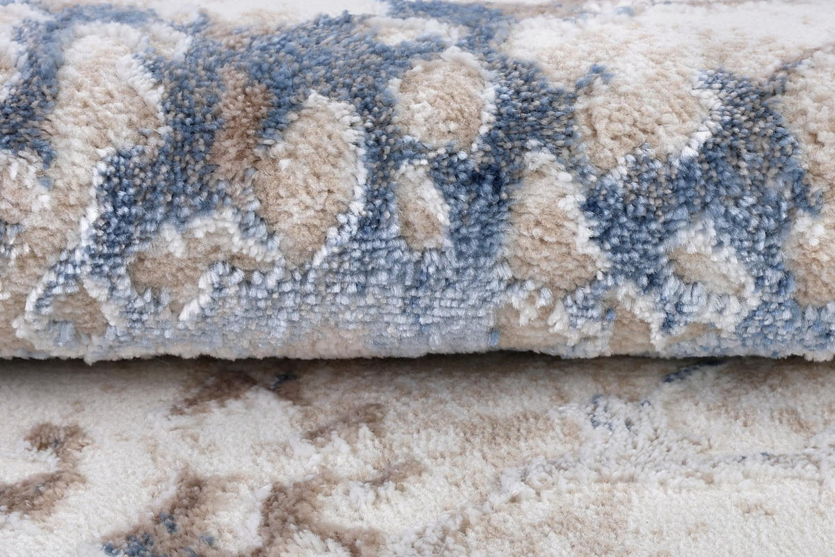 KOBEREC béžový krémový modrý - 80 x 150 cm - svetlomodrá/béžová, textil (80/150cm) - Mazovia