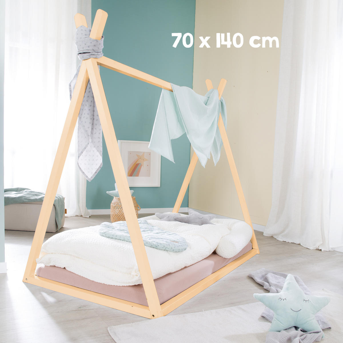 TIPPIBETT 70 x 140 cm Montessori Bambus - Naturfarben, Holzwerkstoff (70/140cm) - Roba