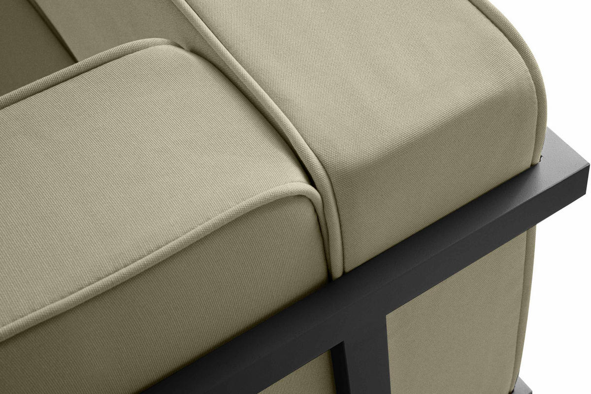 GARTENSESSEL TRIGLO Stahlgestell, Modern, Dunkelgrau/Beige - Dunkelgrau/Beige, Textil/Metall (99/70/69cm) - KONSIMO®