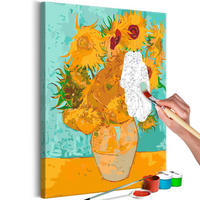 MALEN NACH ZAHLEN 40/50 cm - Orange/Grün, Textil (1.4/50cm) - KUNSTLOFT