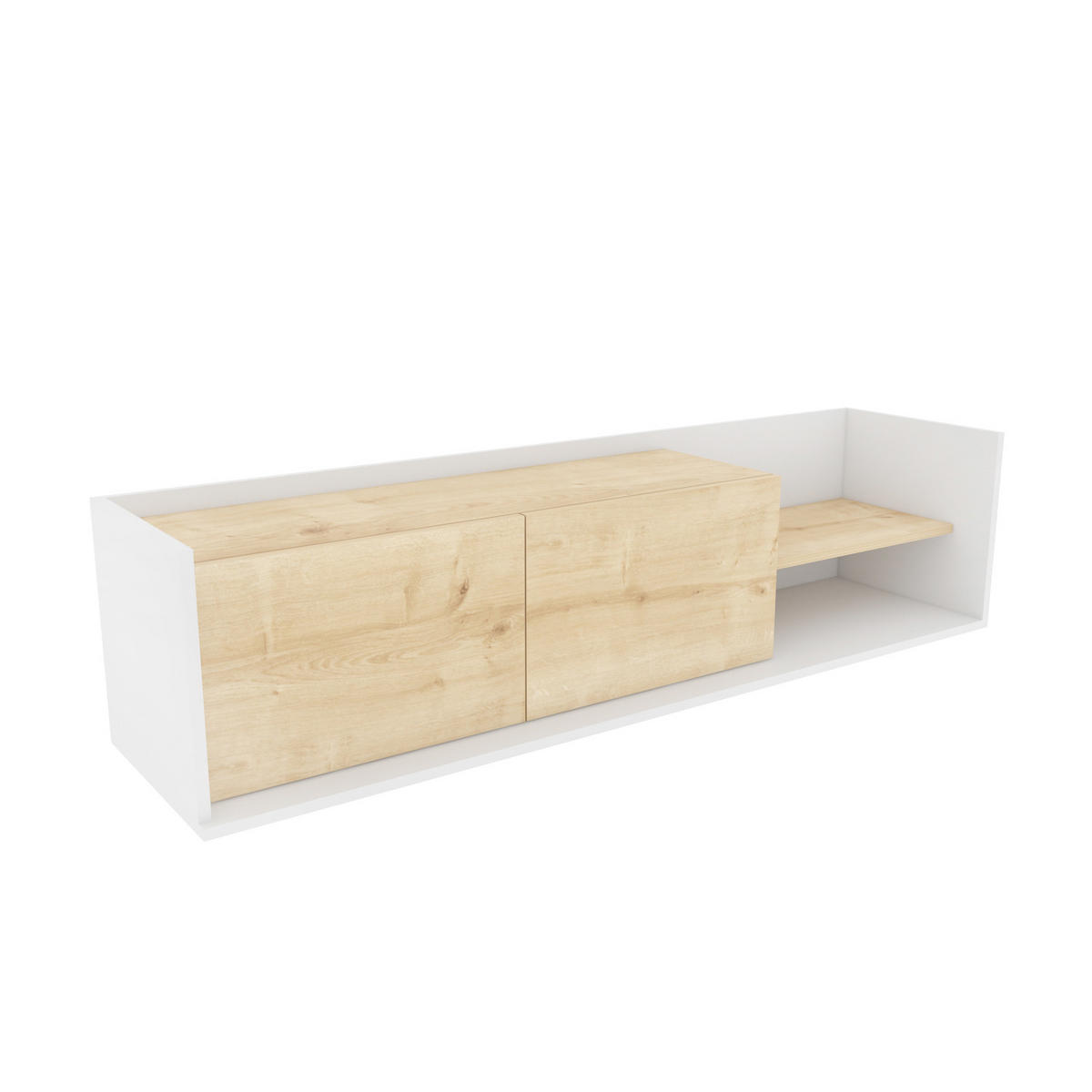 TV-ELEMENT Krog Weiss Eiche - Eichefarben/Weiß, Holzwerkstoff (160/36.8/35cm)