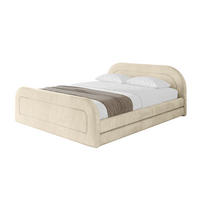 POLSTERBETT mit Bettkasten, Fußteil und Lattenrost, Boxbett mit Matratze H3/H4 - LERIS-v1-Z 160x200 Beige - Ecru, Holzwerkstoff/Textil (160/200cm) - ALTDECOR