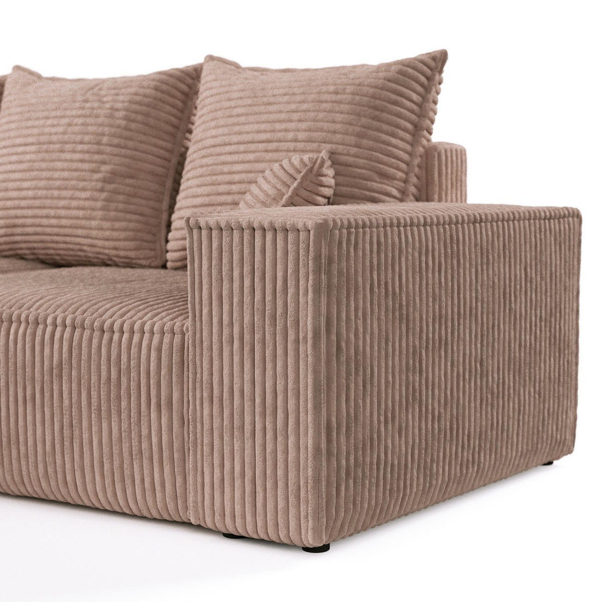 ROHOVÁ SEDAČKA SENSO, textil, Béžová - černá/béžová, dřevo/kompozitní dřevo (255/148cm) - AltaBeds
