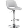 BARHOCKER JAKSON Hellgrau Samt Chrom - Hellgrau, Textil/Metall (42/86/46cm) - DELUKE