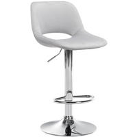 BARHOCKER JAKSON Hellgrau Samt Chrom - Hellgrau, Textil/Metall (42/86/46cm) - DELUKE