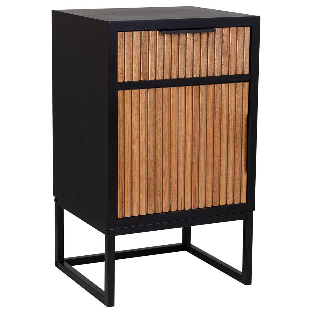 NACHTTISCH aus Metall und Holz, 42x37x71cm - Braun, Holz (42/71/36cm) - Wanderlust