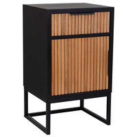 NACHTTISCH aus Metall und Holz, 42x37x71cm - Braun, Holz (42/71/36cm) - Wanderlust