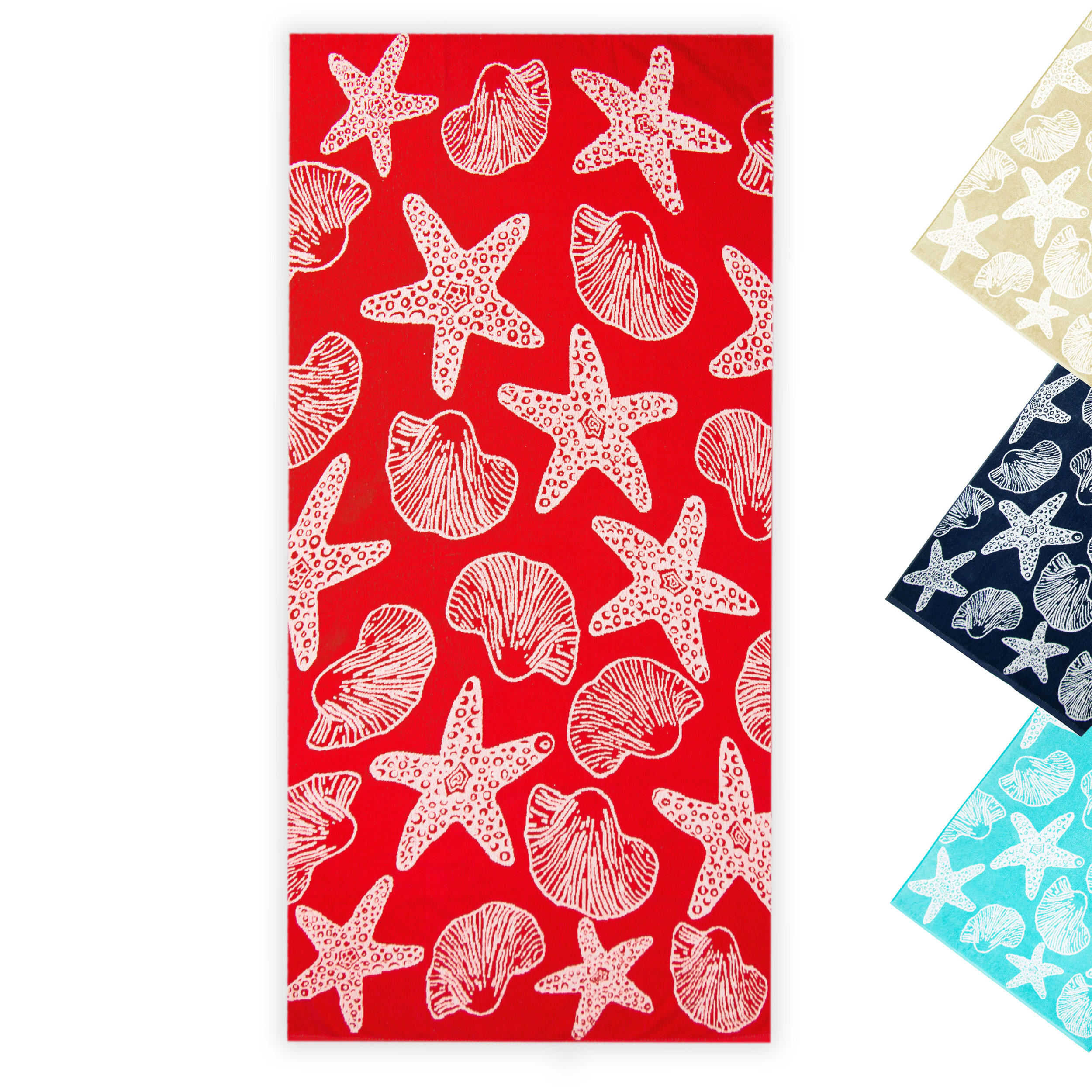 STRANDTUCH, 90x180 cm, 100% Baumwolle, Rot - Rot, Textil (90/180cm) - Zollner