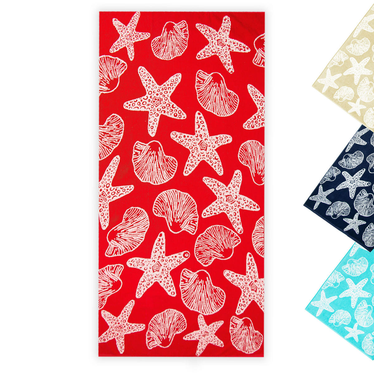 STRANDTUCH, 90x180 cm, 100% Baumwolle, Rot - Rot, Textil (90/180cm) - Zollner