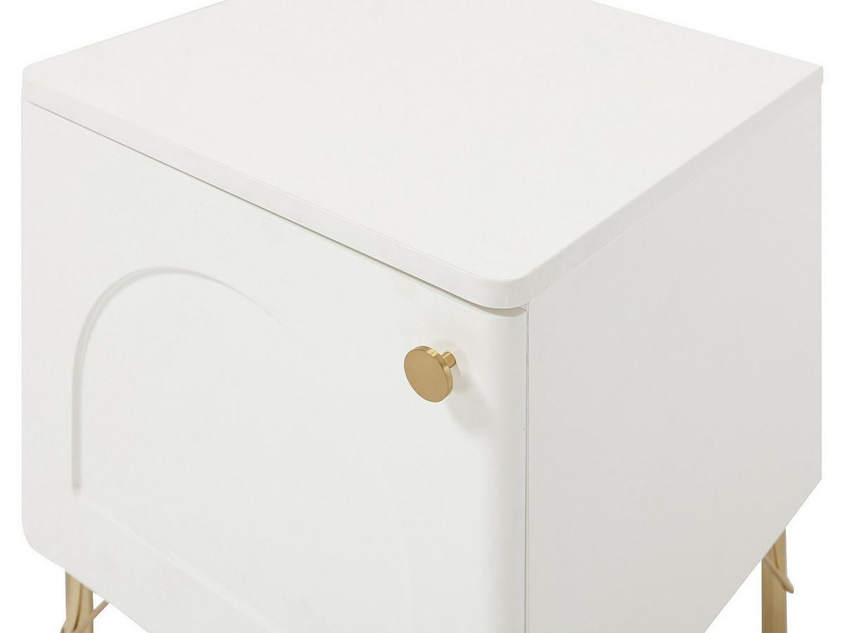 NACHTTISCH - 40cm x 40cm - MDF - weiß - ALOBARA - Weiß, Holz (40/50/40cm) - Vente-Unique