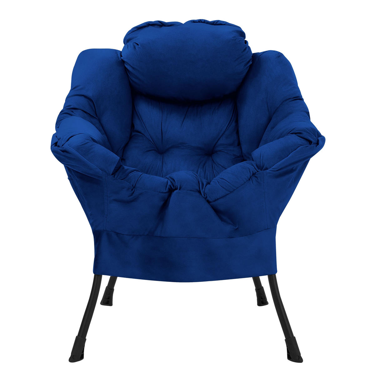 RELAXSESSEL Samt Dunkelblau - Dunkelblau, Metall (97/95/82cm) - ML-DESIGN