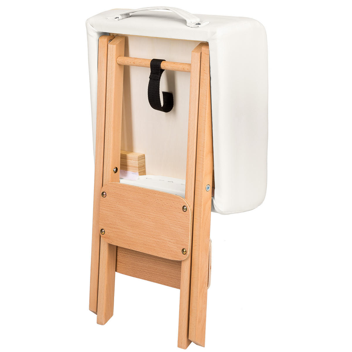 HOCKER mit 2 Lagerungsrollen, leichte Reinigung,weiß - Weiß, Textil (34/54/34cm) - tectake