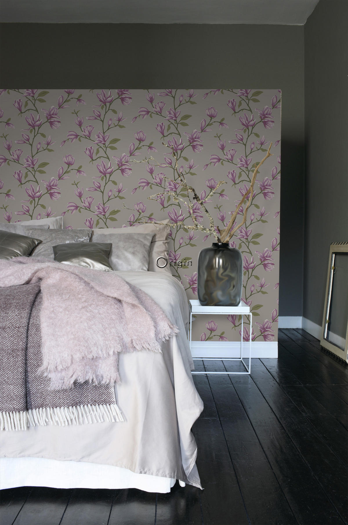 TAPETE Magnolie 53 cm x 10.05 m - Lila, Papier (53/1000cm) - Origin Wallcoverings